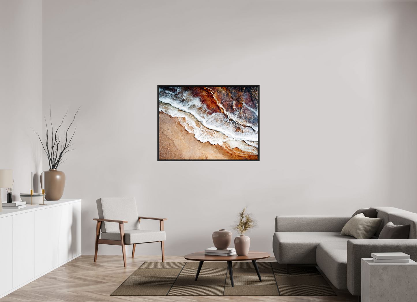 48.8 x 36″, Fine Art Print on Aluminum Dibond with Boarder Desert Water