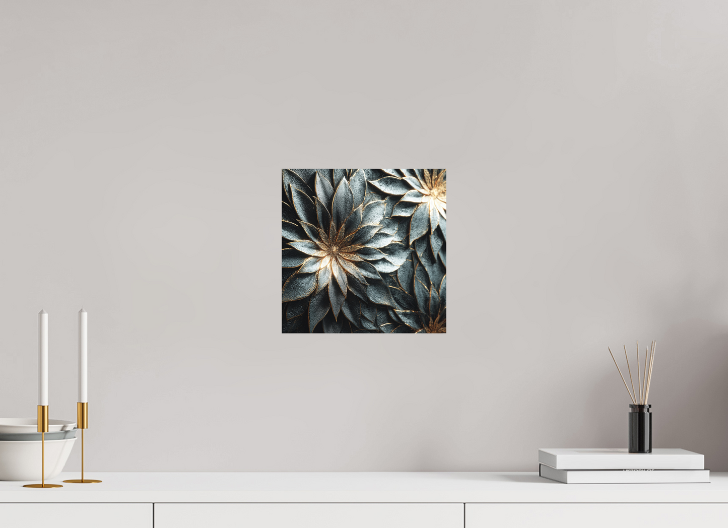 10 x 10″, Photo Print on Aluminum Backing Modern Flowers