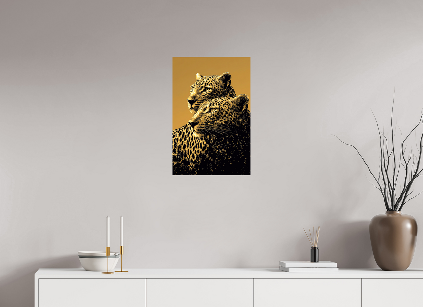 16 x 24.2″, Fine Art Print On Aluminum Dibond Desert Cheetahs