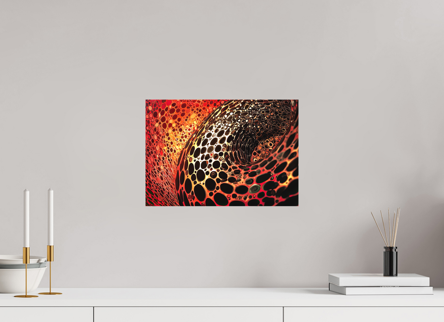 14.5 x 10″, Textile on Canvas Red Leopard