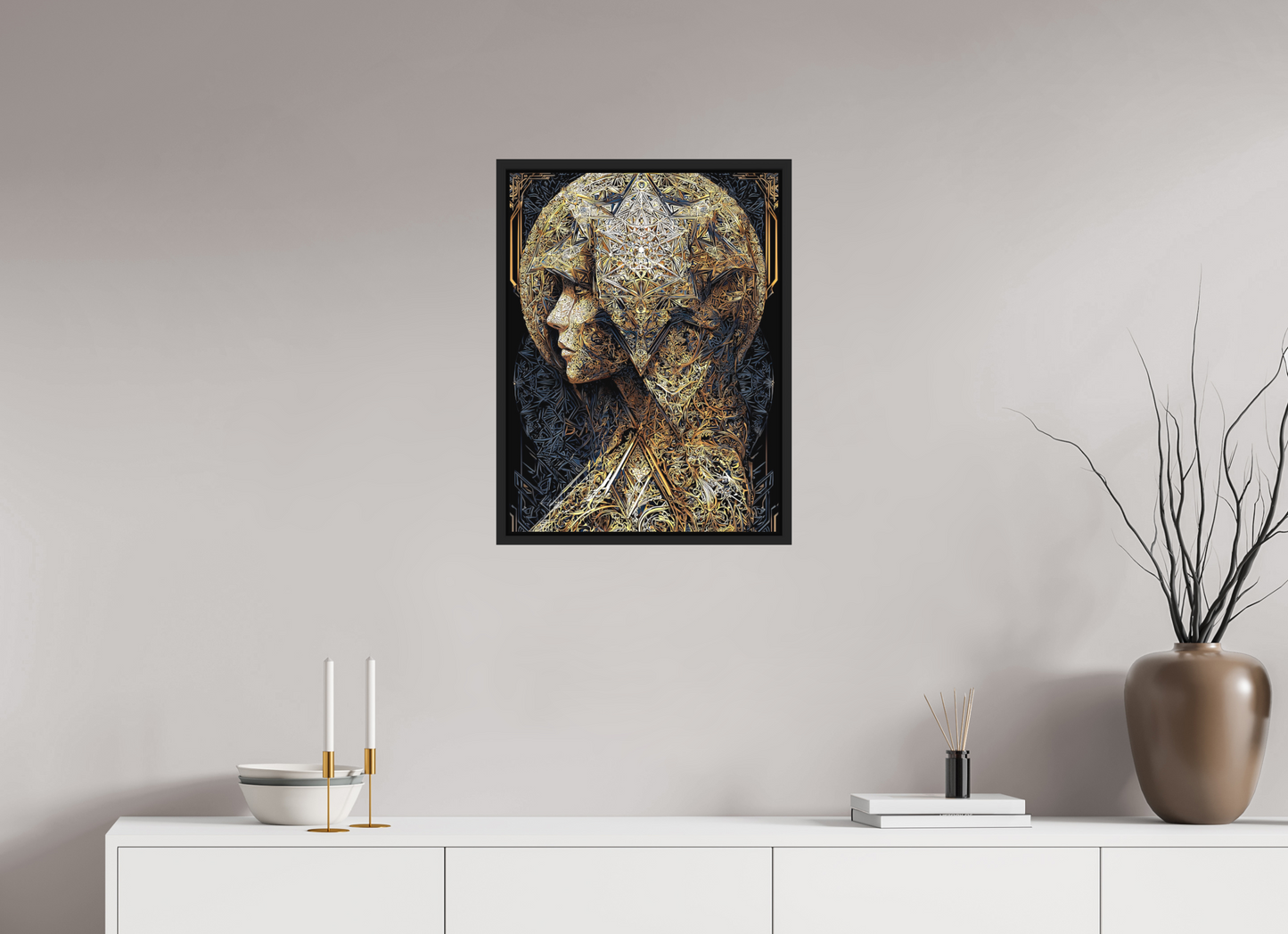 18 x 24″, Photo Print on Aluminum Backing with boarder Art Deco Woman