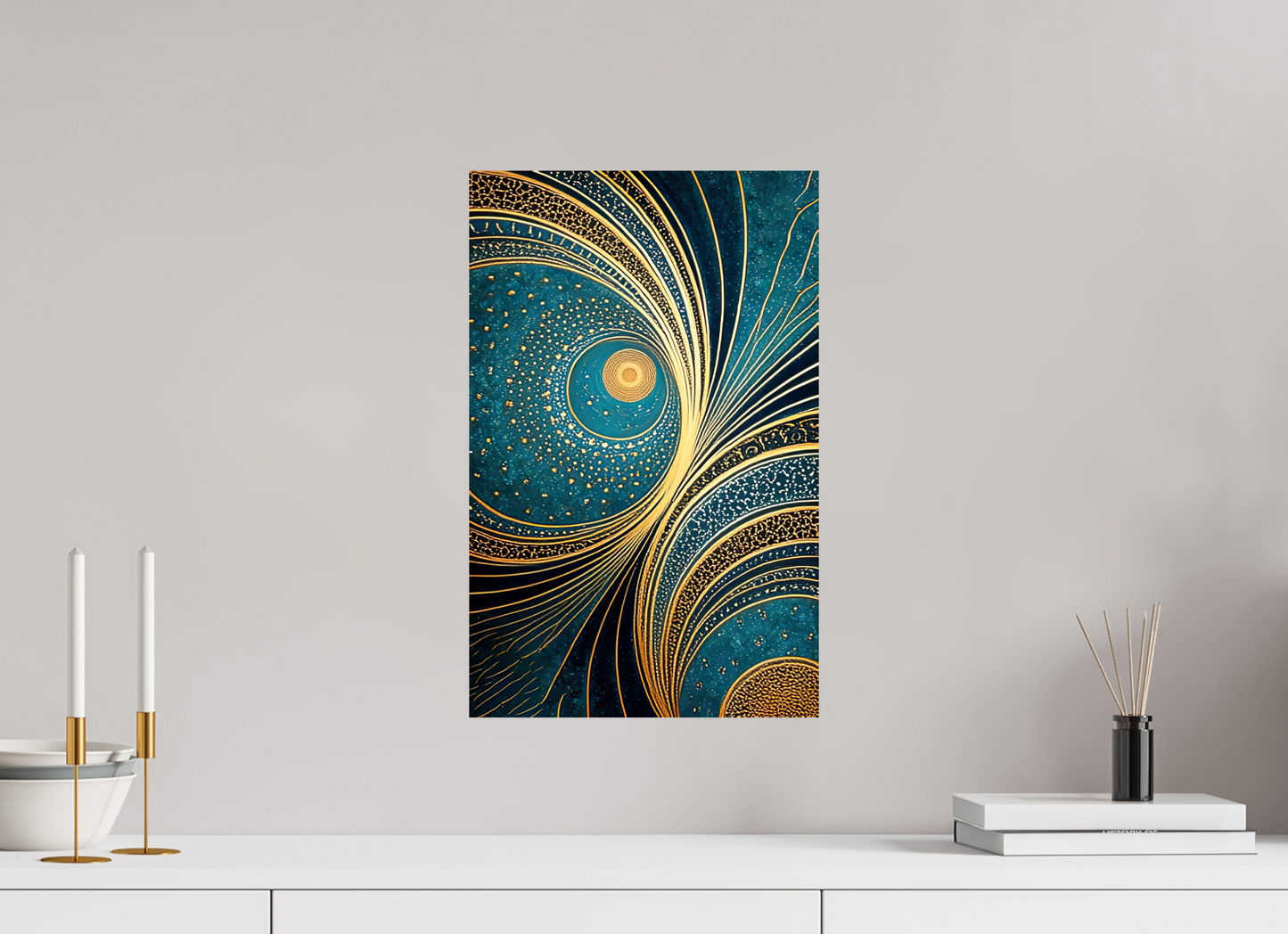 12 x 18.8″, Fine Art Print On Aluminum Dibond Art Deco Teal 3