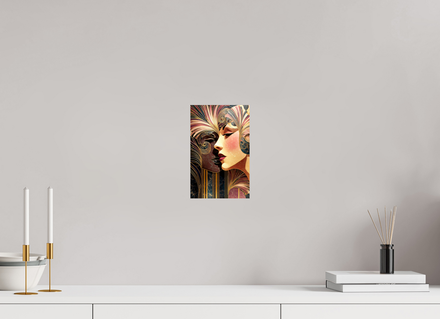 6 x 9.4″, Fine Art Print On Aluminum Dibond Art Deco Women