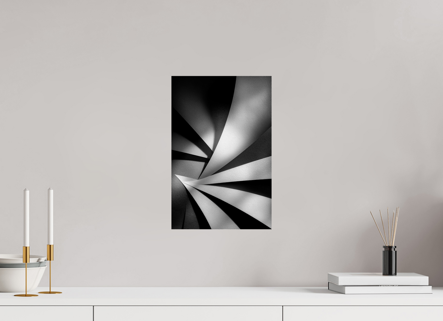 10 x 15.3″, Fine Art Print On Aluminum Dibond Abstract B&W 2