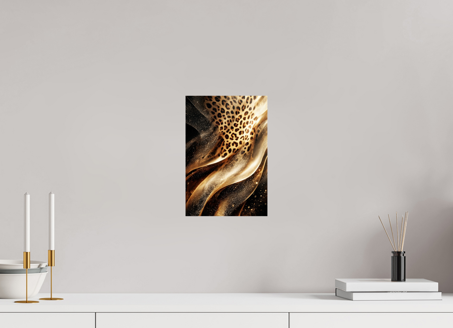 8 x 11.8″, Fine Art Print On Aluminum Dibond Leopard Swirl