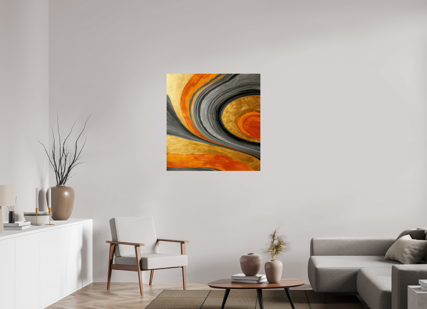 36 x 37.4″, Fine Art Print On Aluminum Dibond Abstract Gold Geode 2