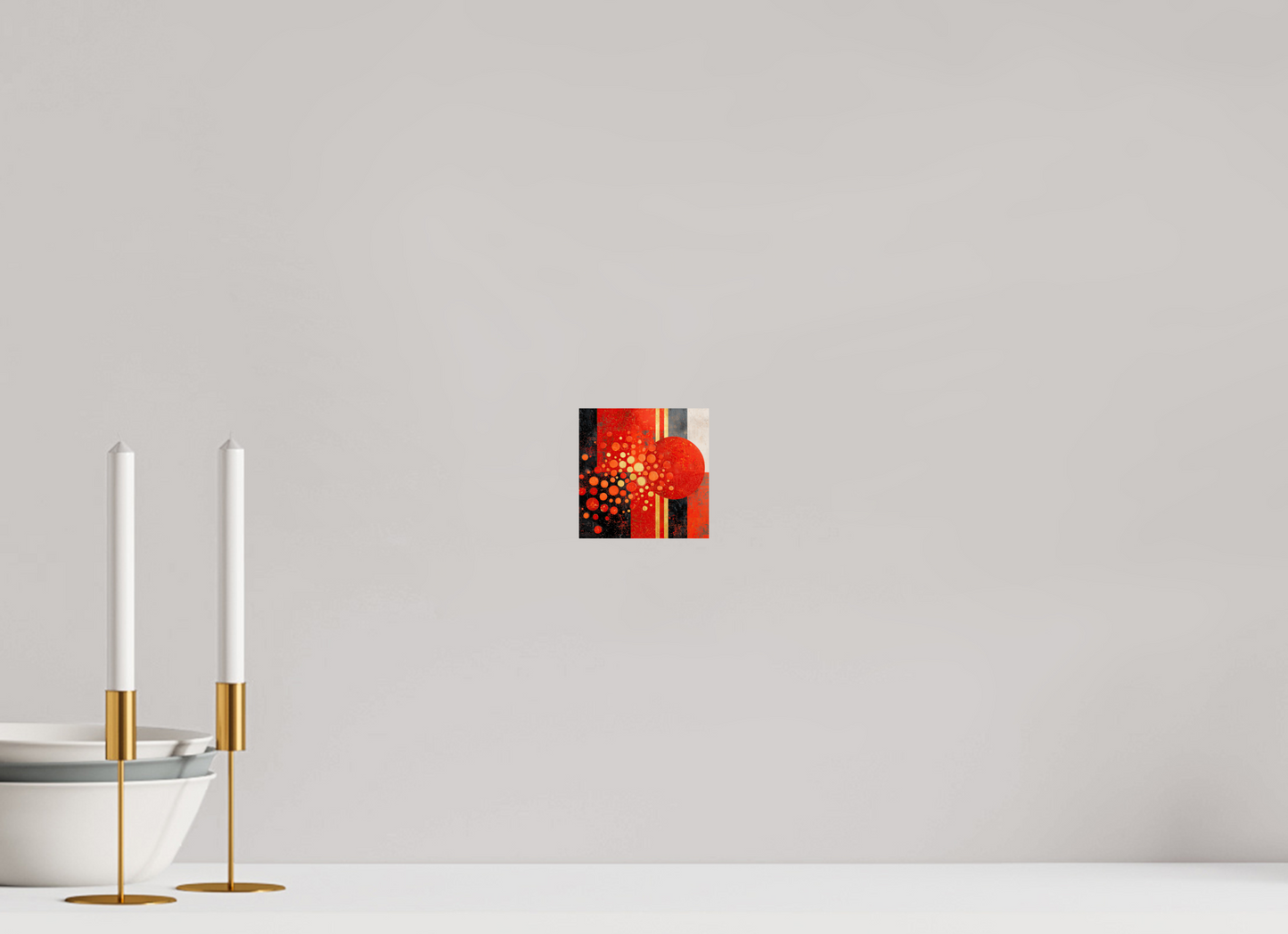 4 x 4″, Fine Art Print On Aluminum Dibond Abstract Red Dots