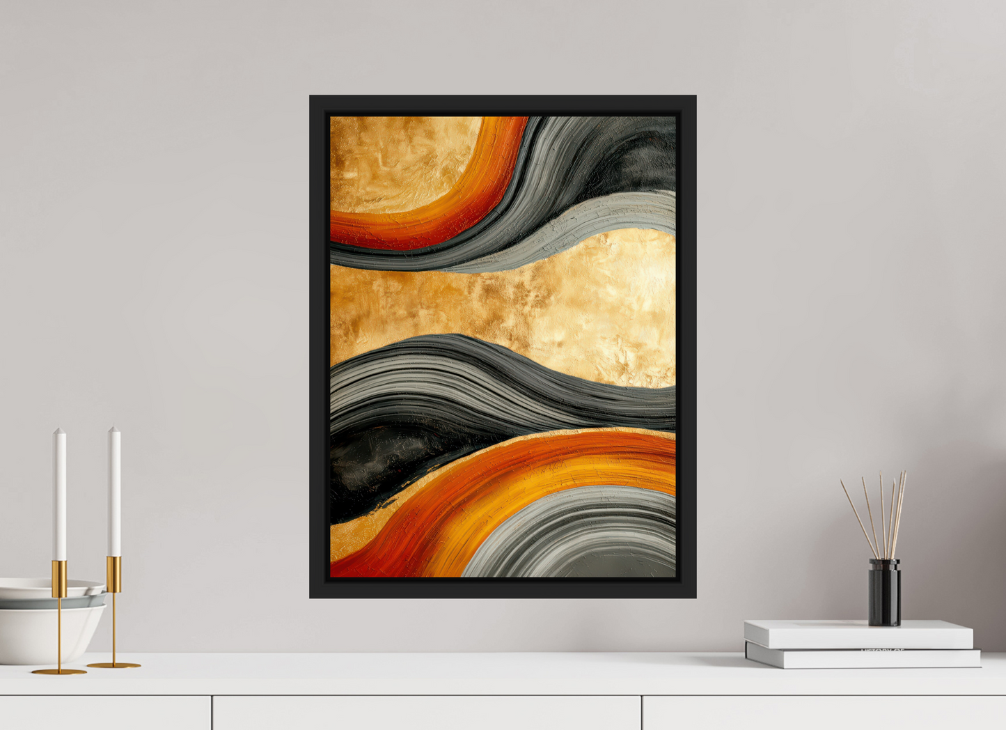 15 x 20″, Fine Art Print on Aluminum Dibond with Boarder Abstract Gold Geode 3