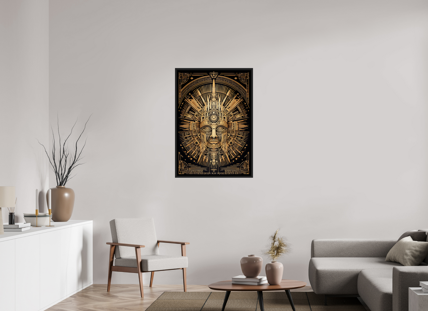 28 x 40″, Fine Art Print on Aluminum Dibond with Boarder Tribal Gold