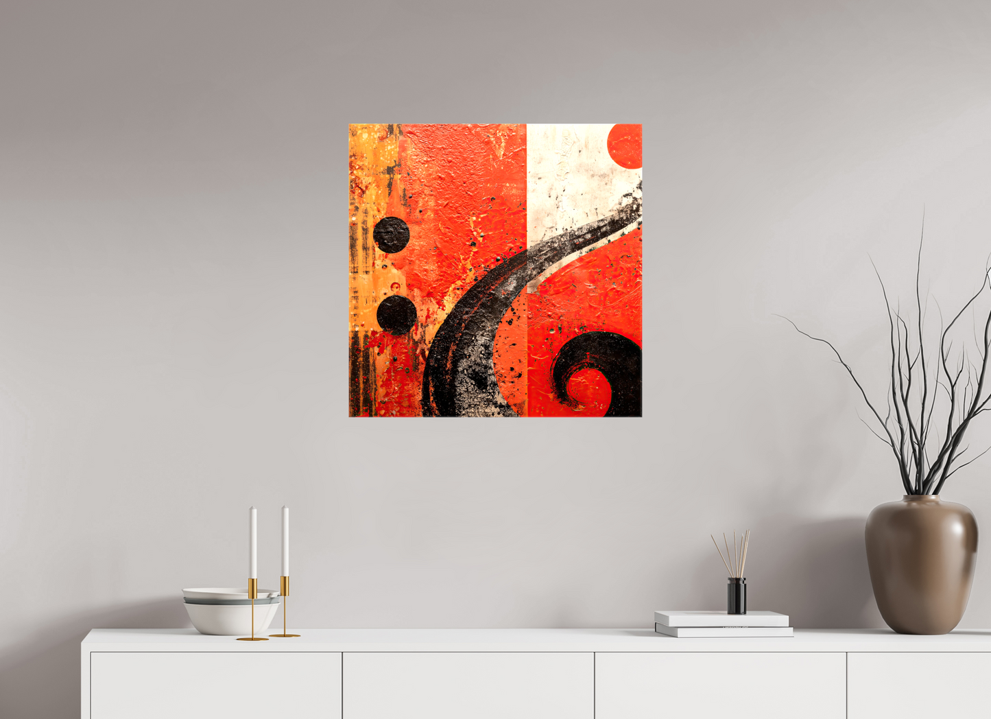 25 x 25″, Glossy Canvas Abstract Musical Note