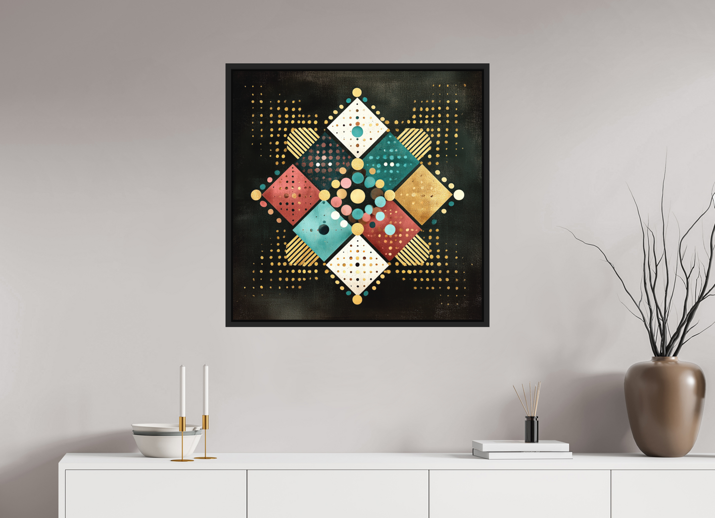 30 x 30″, Photo Print on Aluminum Backing with boarder Squares