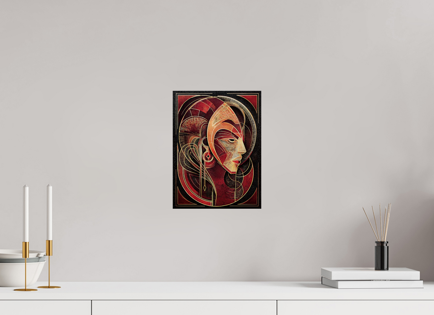 9 x 12″, Fine Art Print On Aluminum Dibond Art Deco Face