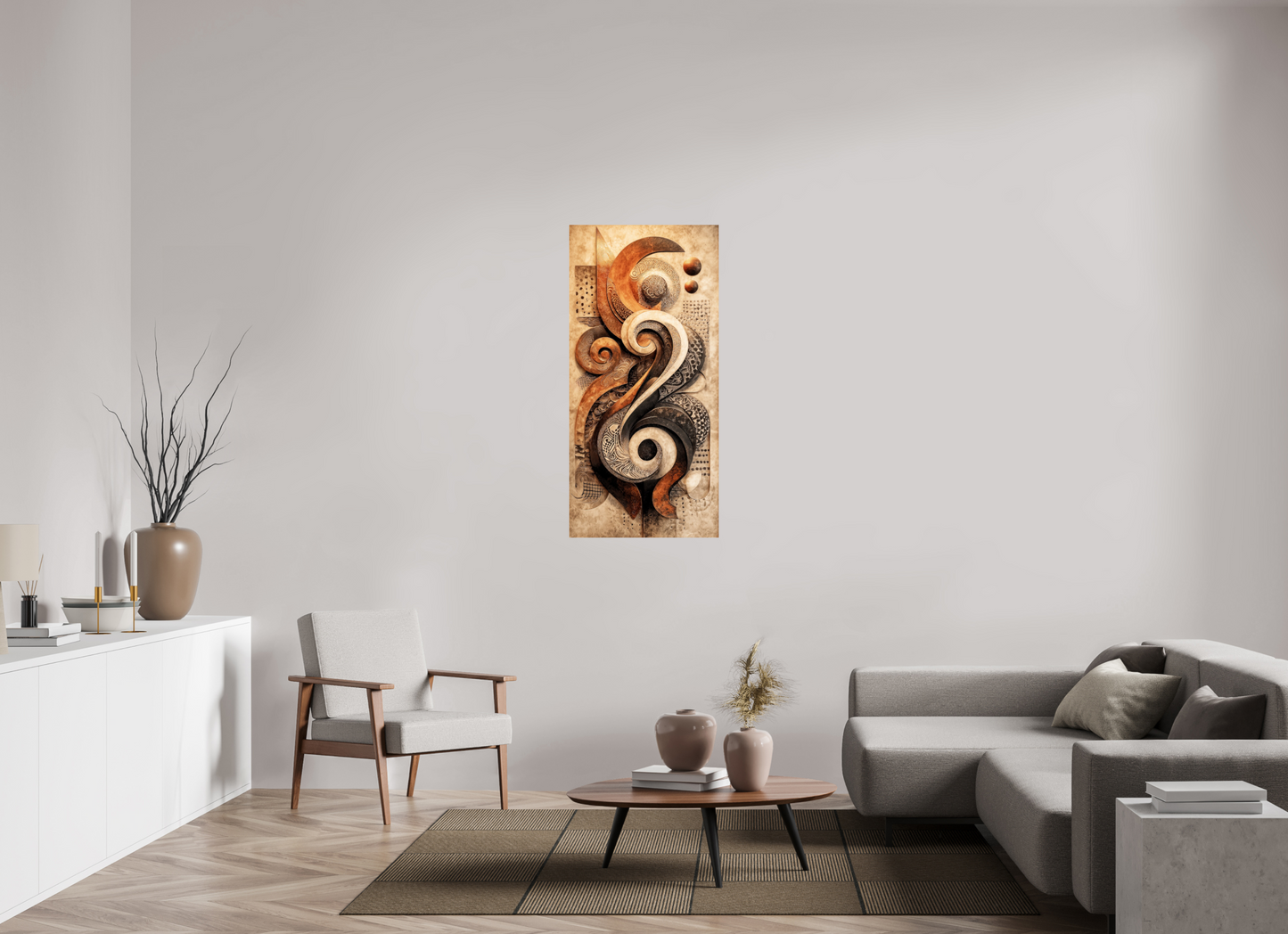 24 x 50.2″, Fine Art Print On Aluminum Dibond Abstract Shapes 2