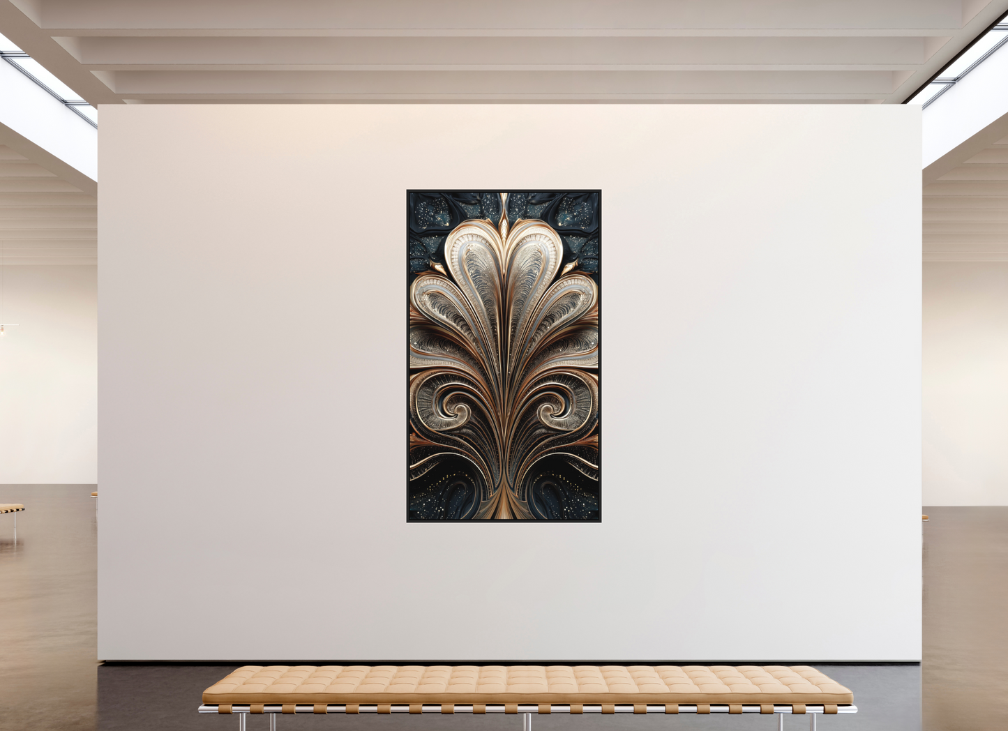 47 x 81.5″, Photo Print on Aluminum Backing with boarder Art Deco Abstract Flower 4