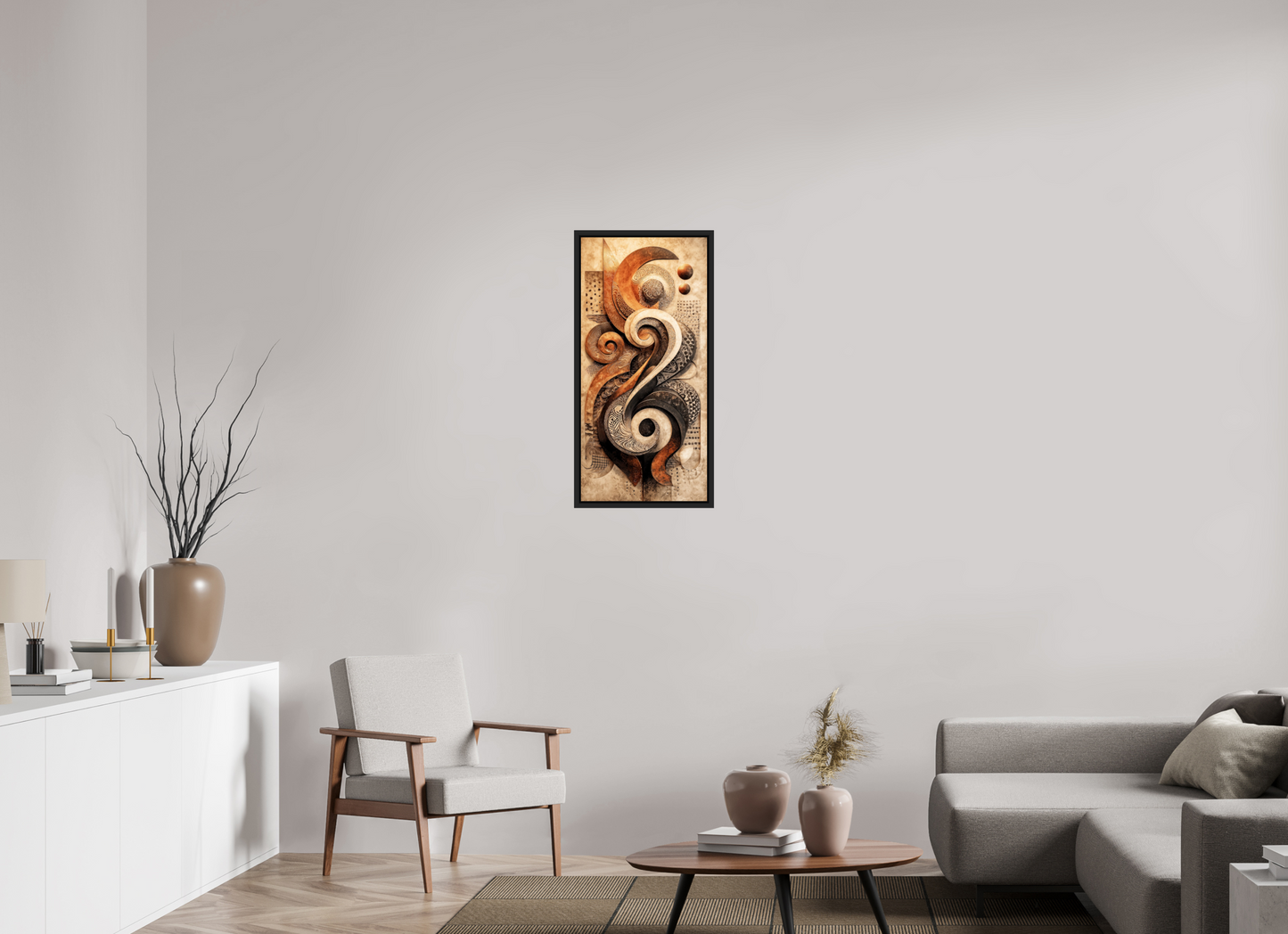 16 x 33.5″, Fine Art Print on Aluminum Dibond with Boarder Abstract Shapes 2