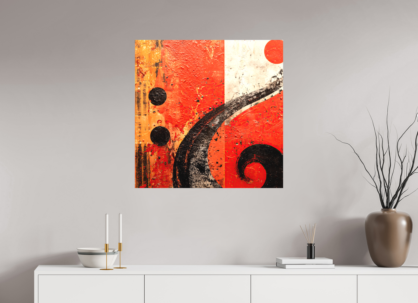 30 x 30″, Textile on Canvas Abstract Musical Note