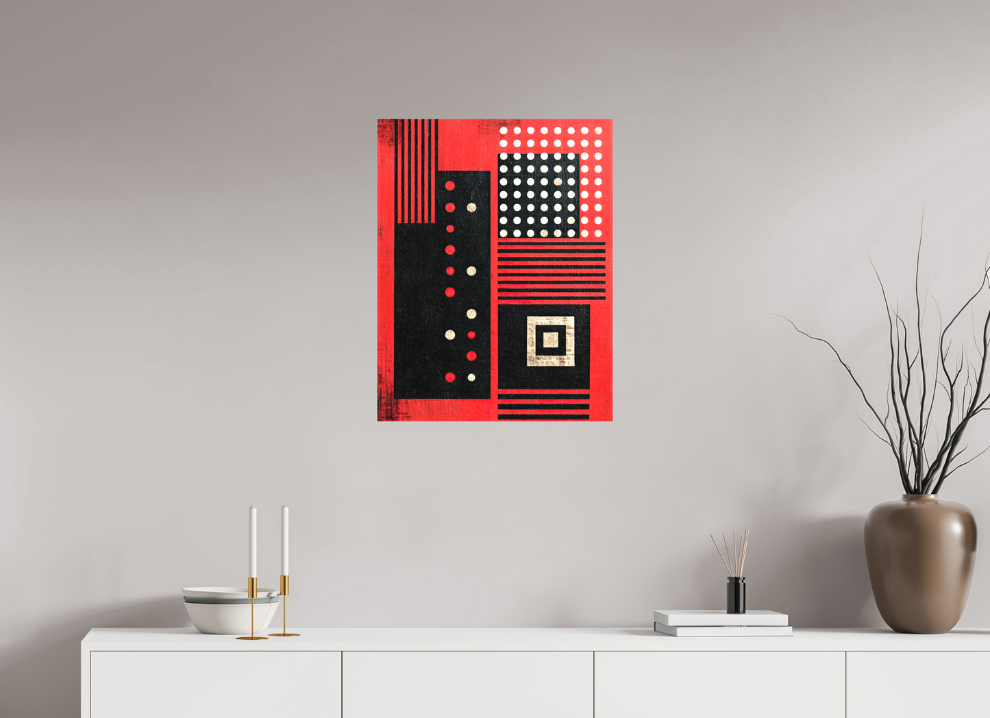 20 x 25.8″, Textile on Canvas Abstract Barcode 2
