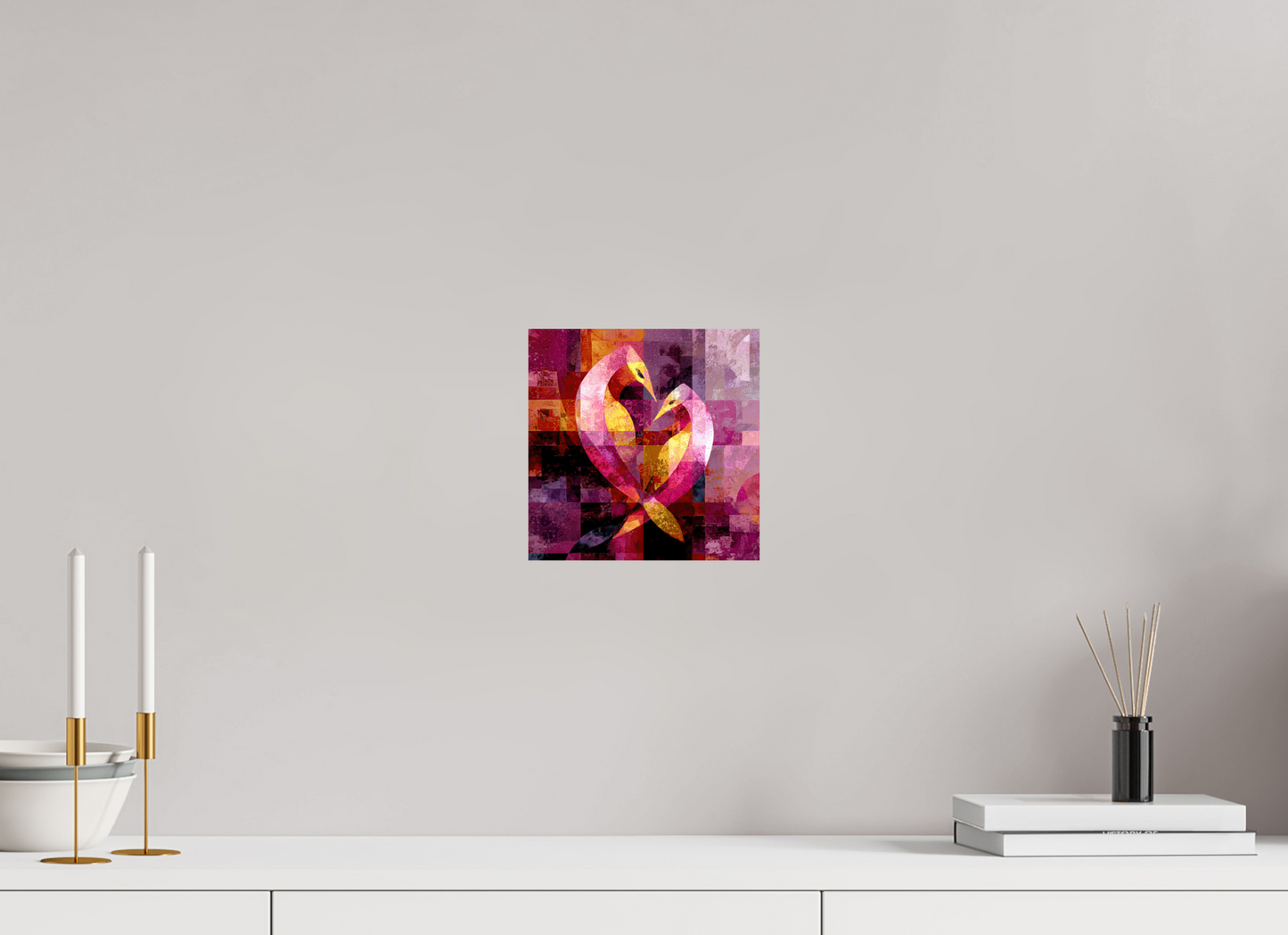 8 x 8″, Fine Art Print On Aluminum Dibond Love Birds