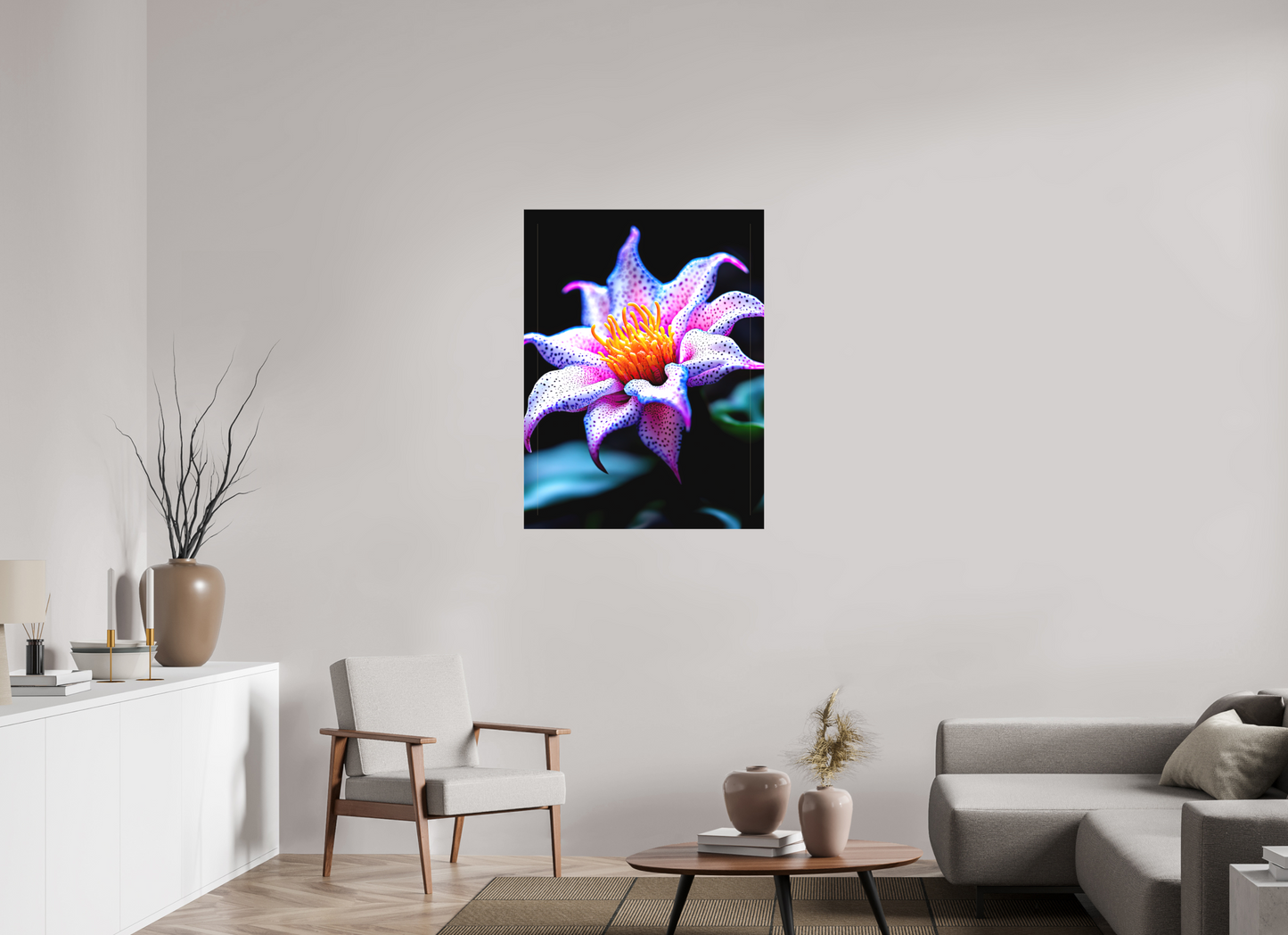 30 x 40″, Textile on Canvas Cotton Candy Flower