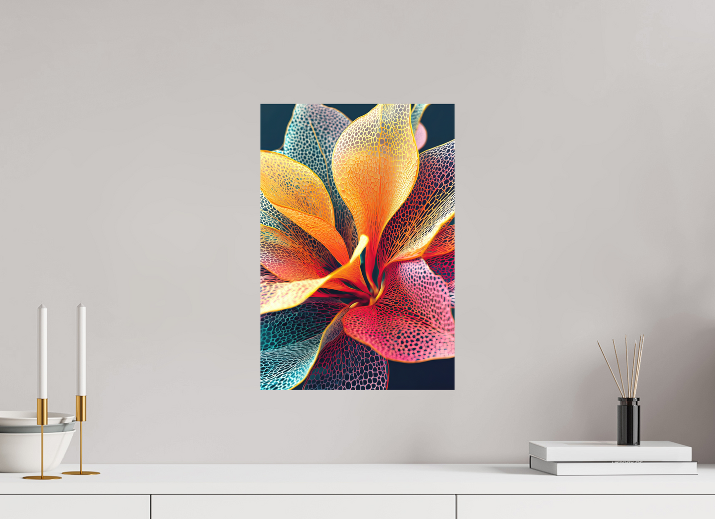 12 x 17.7″, Photo Print on Aluminum Backing Colorful Flower