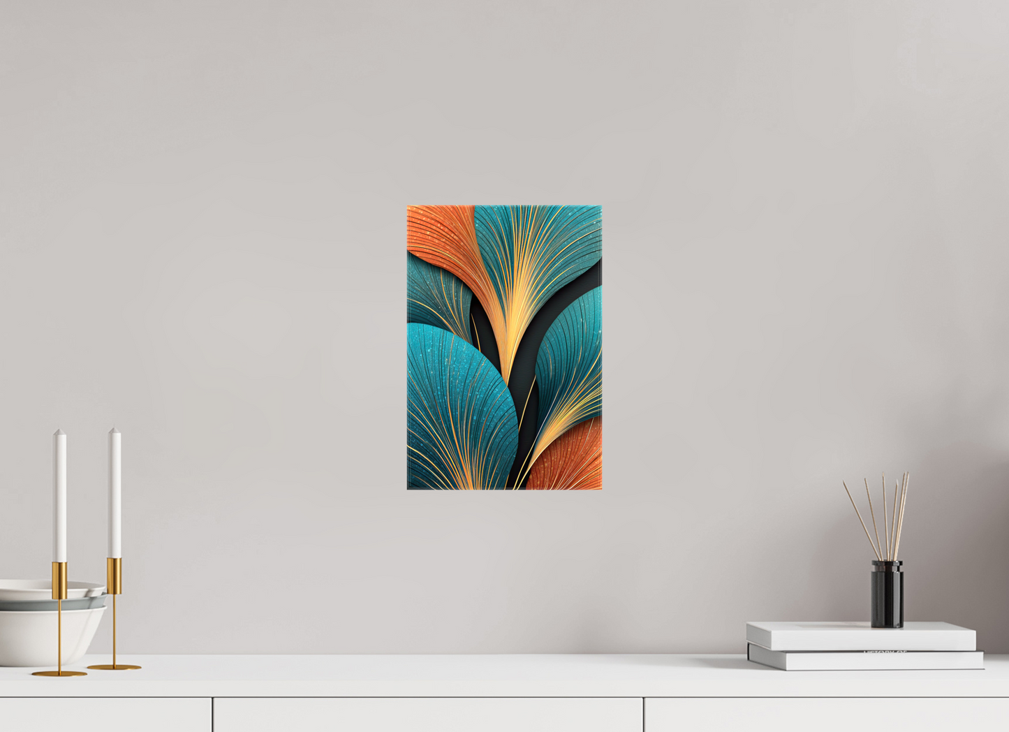 8 x 11.8″, Glossy Canvas Art Deco Flowers
