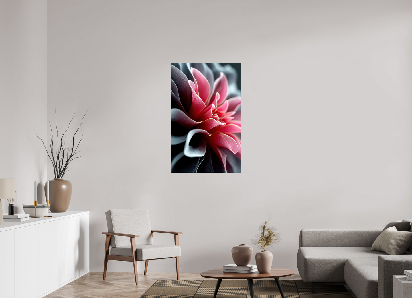 28 x 43.8″, Fine Art Print On Aluminum Dibond Pink Flower