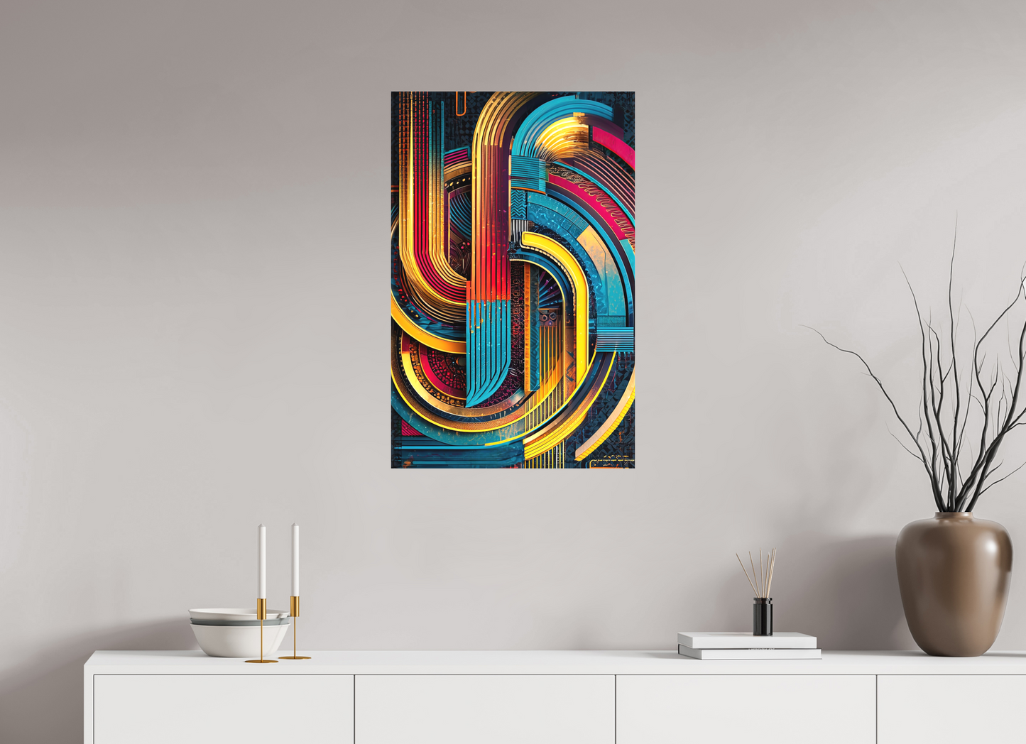20 x 31.1″, Textile on Canvas Abstract Jazz 2