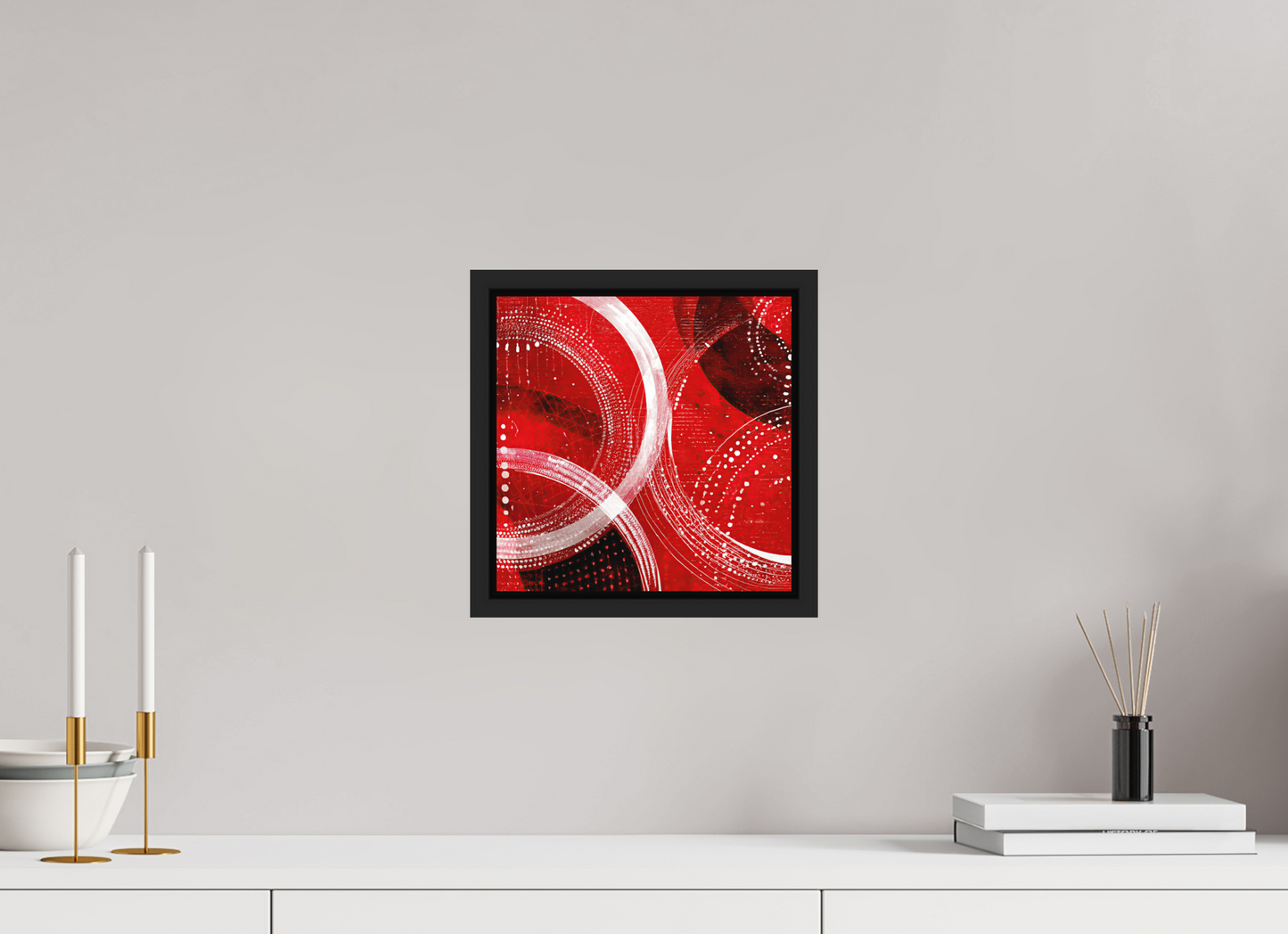 10 x 10″, Photo Print on Aluminum Backing with boarder Red & White