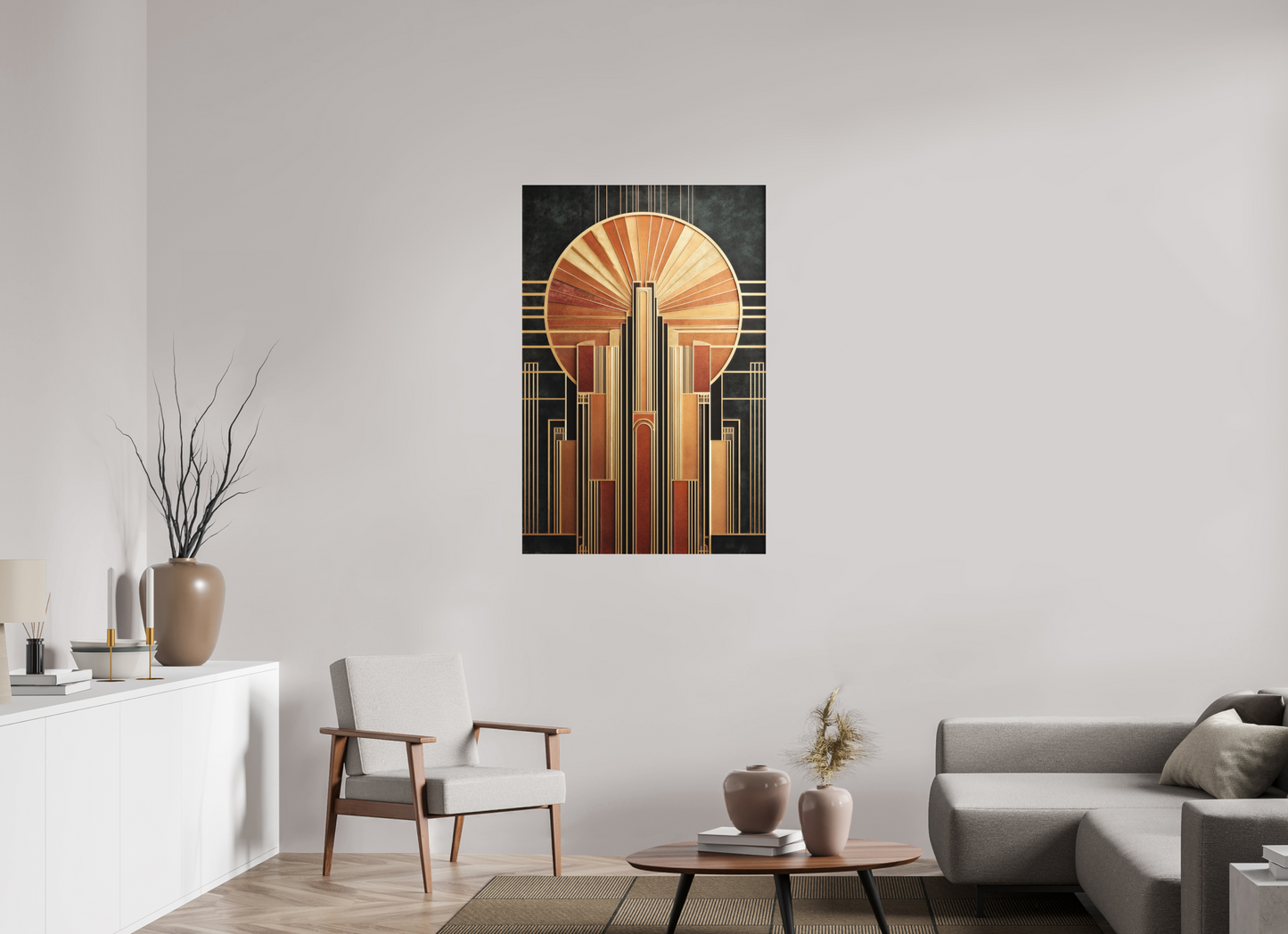 31 x 47″, Photo Print on Aluminum Backing Art Deco City 2