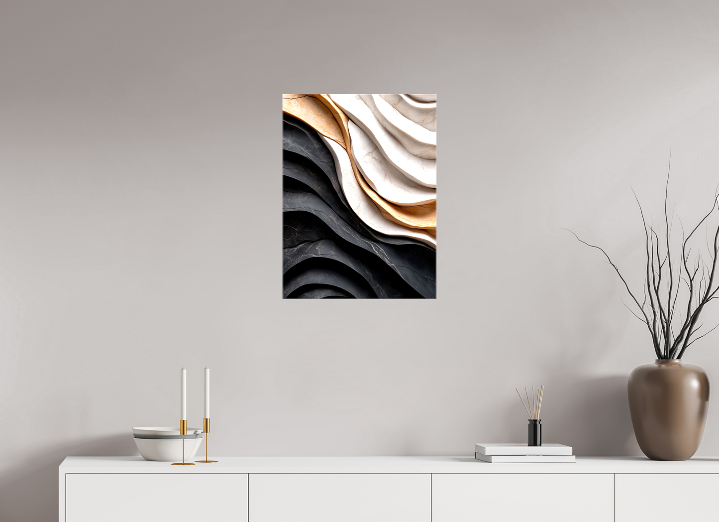 18 x 24″, Glossy Canvas Marble Wave