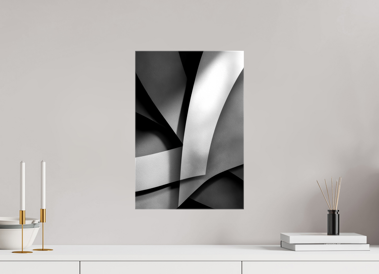 12 x 17.7″, Glossy Canvas Abstract B&W 3