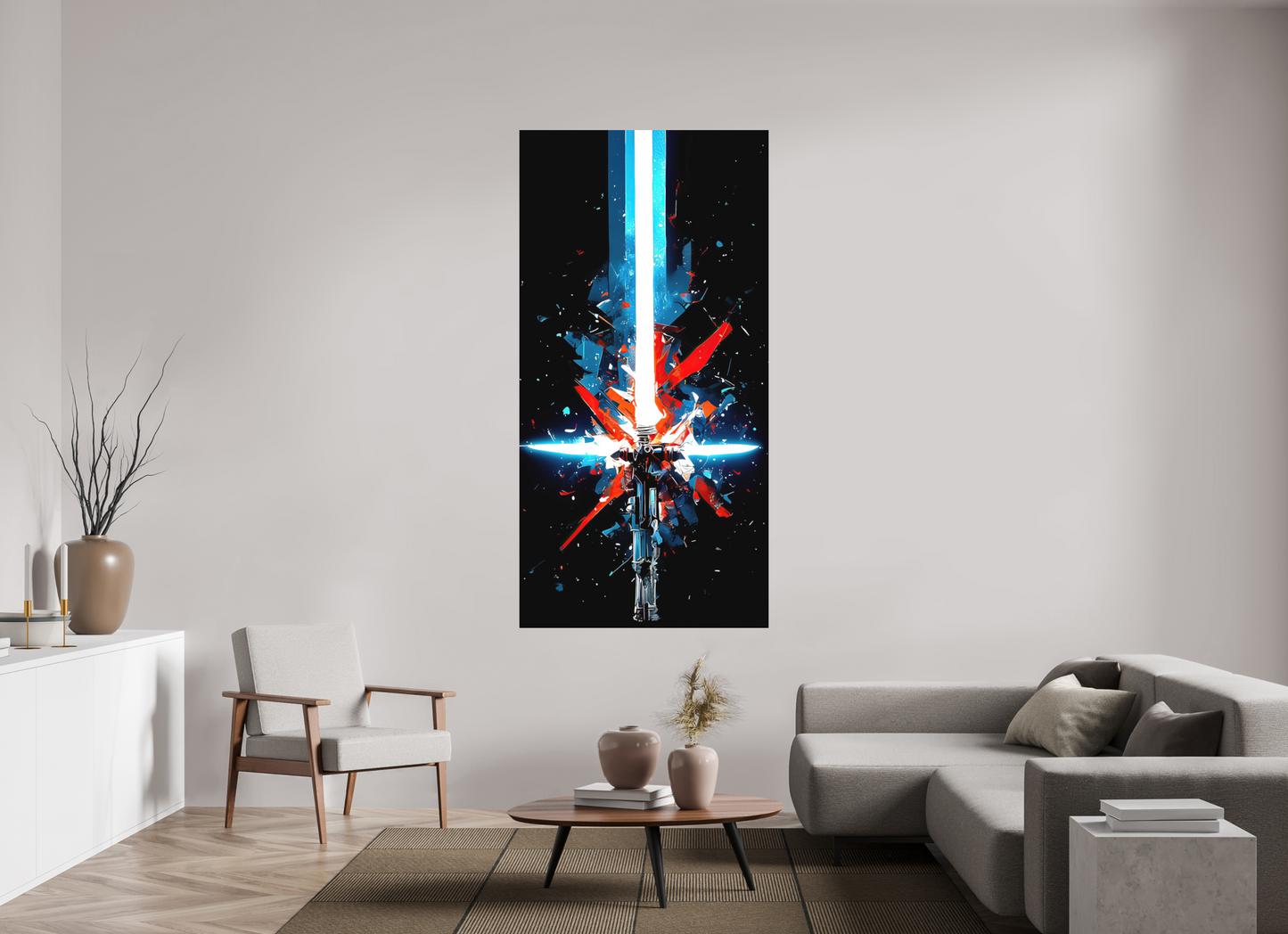 39 x 78″, Photo Print on Aluminum Backing Freedom Lightsaber