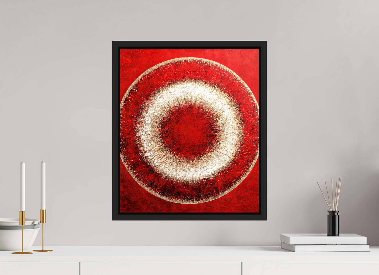 16 x 18.9″, Fine Art Print on Aluminum Dibond with Boarder Abstract Red Eye