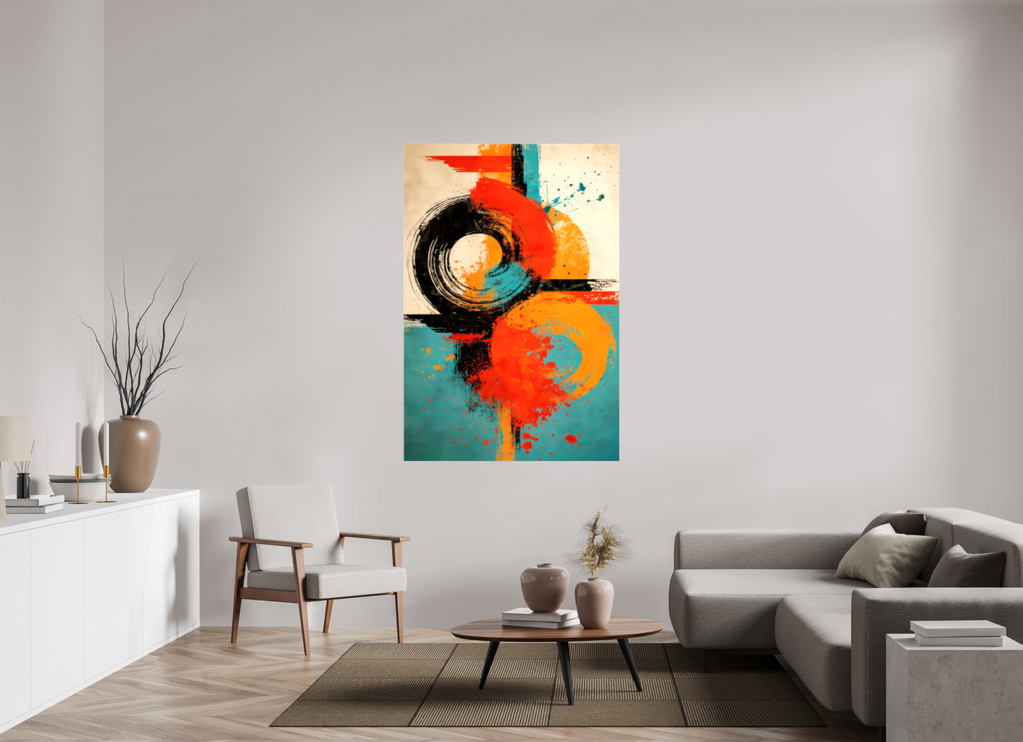 43 x 63.4″, Glossy Canvas Abstract Traffic Sign