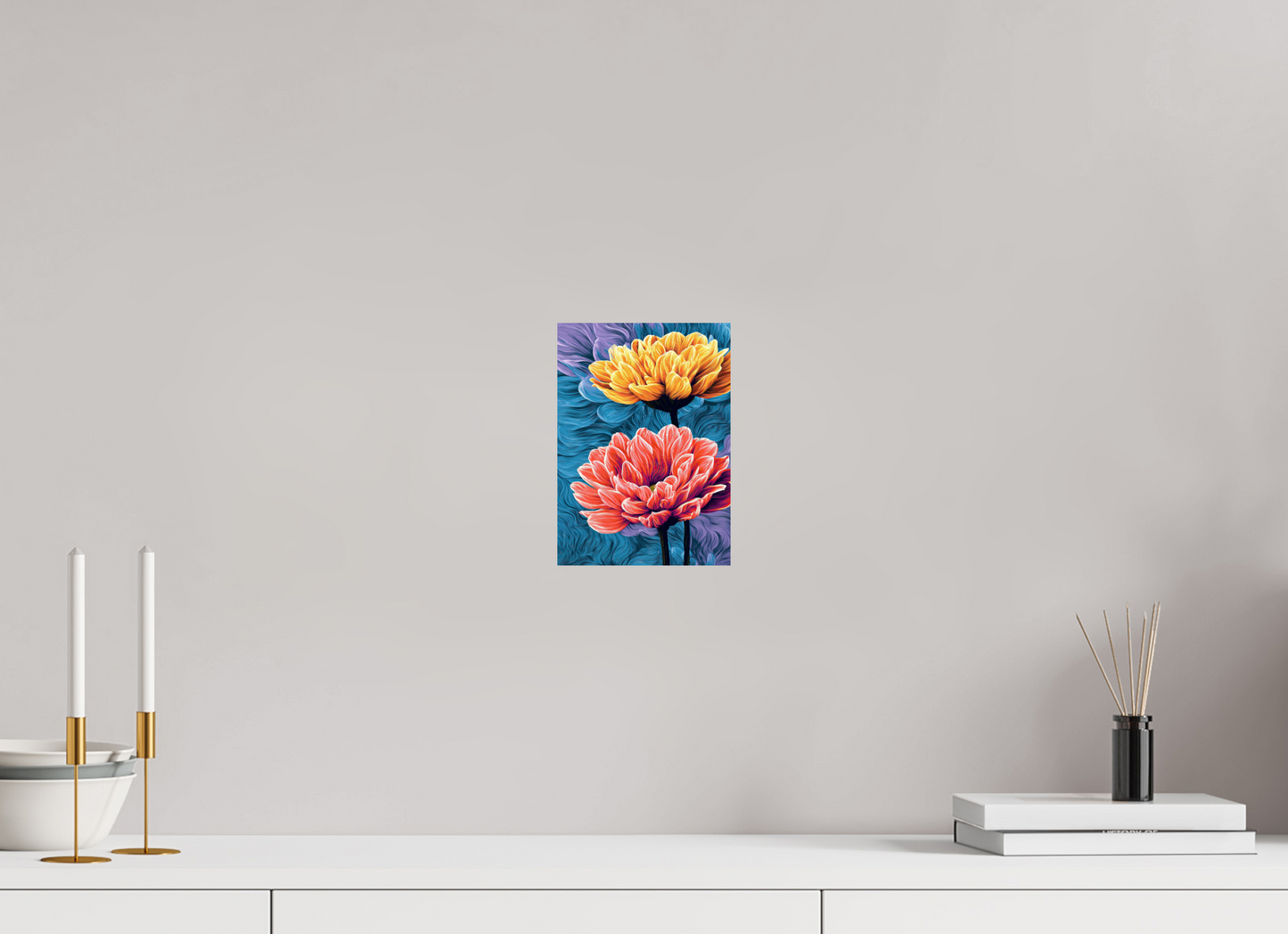 6 x 8.4″, Fine Art Print On Aluminum Dibond Warm Flowers