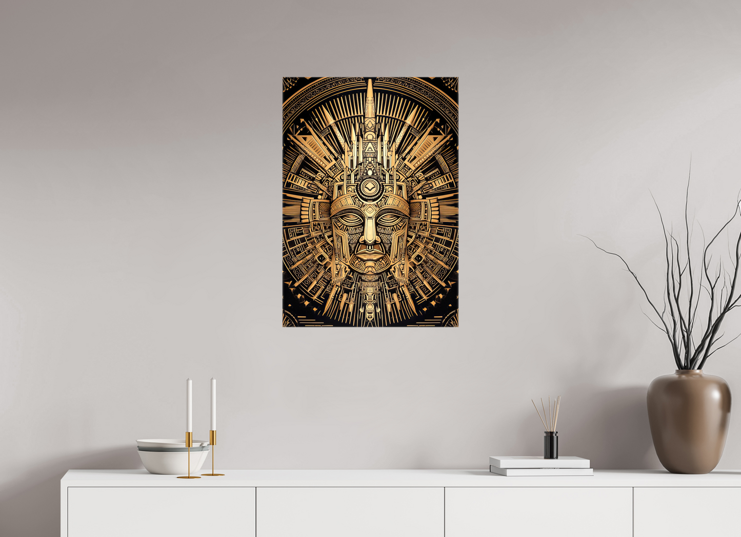 20 x 28.6″, Glossy Canvas Tribal Gold