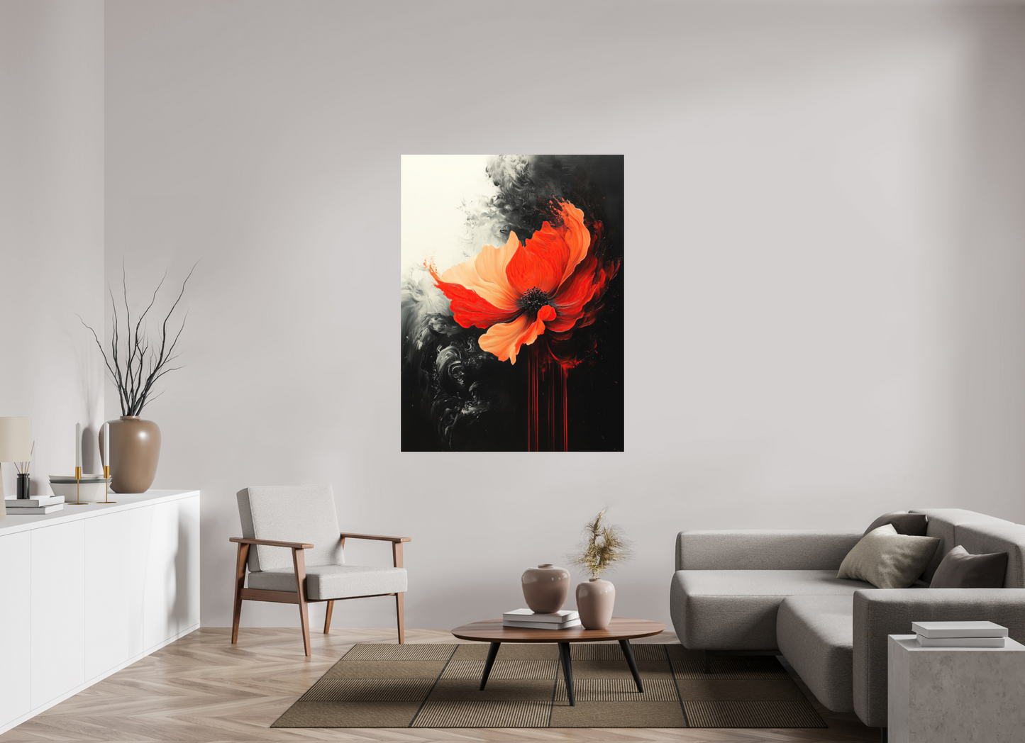 45 x 60″, Photo Print on Aluminum Backing Red Flower