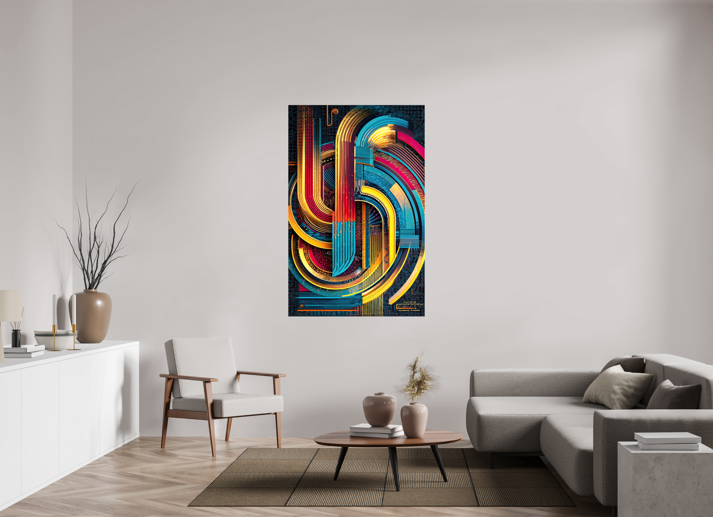 39 x 60.7″, Glossy Canvas Abstract Jazz 2
