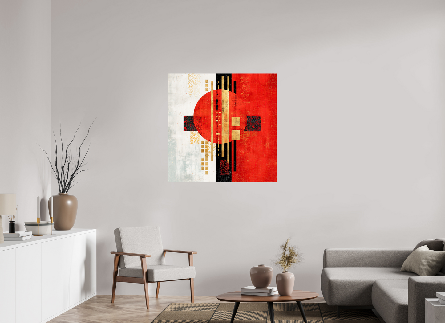40 x 40″, Fine Art Print On Aluminum Dibond Abstract Rising Sun