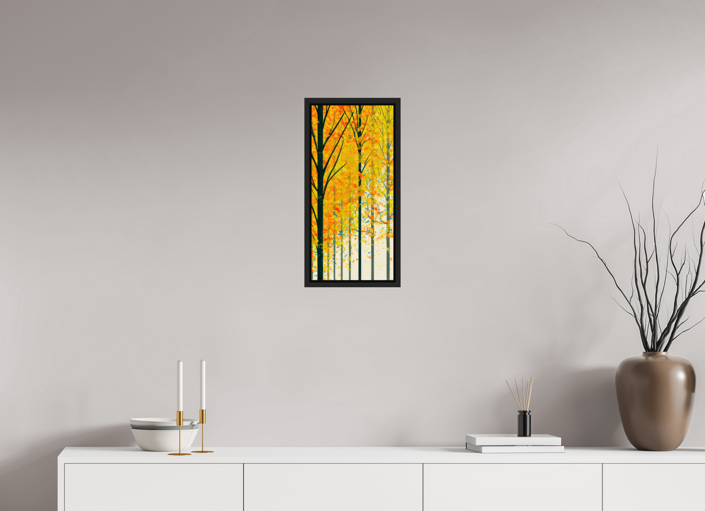 10 x 21.4″, Fine Art Print on Aluminum Dibond with Boarder Autumn Trees