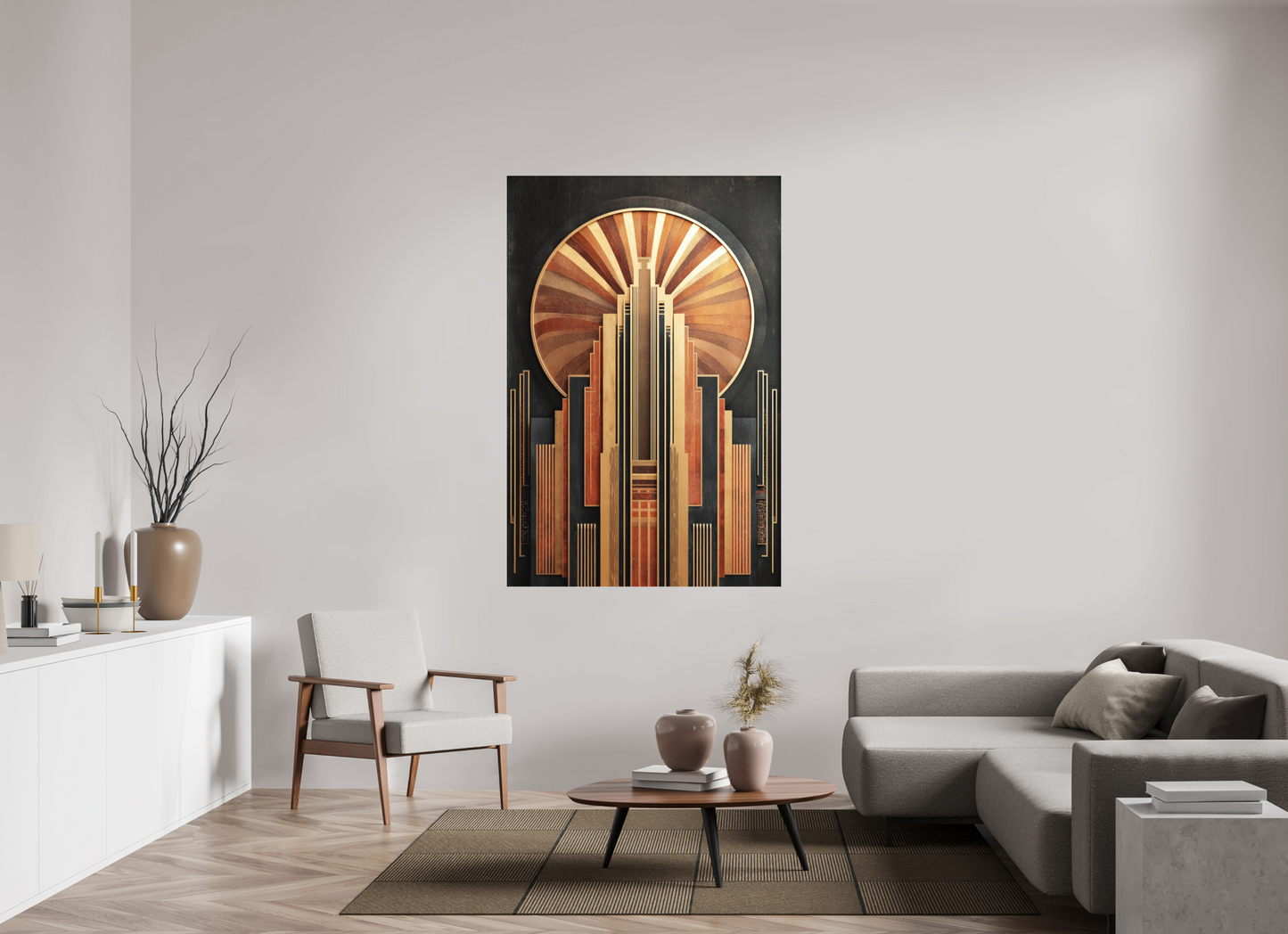 44 x 66″, Photo Print on Aluminum Backing Art Deco City 1