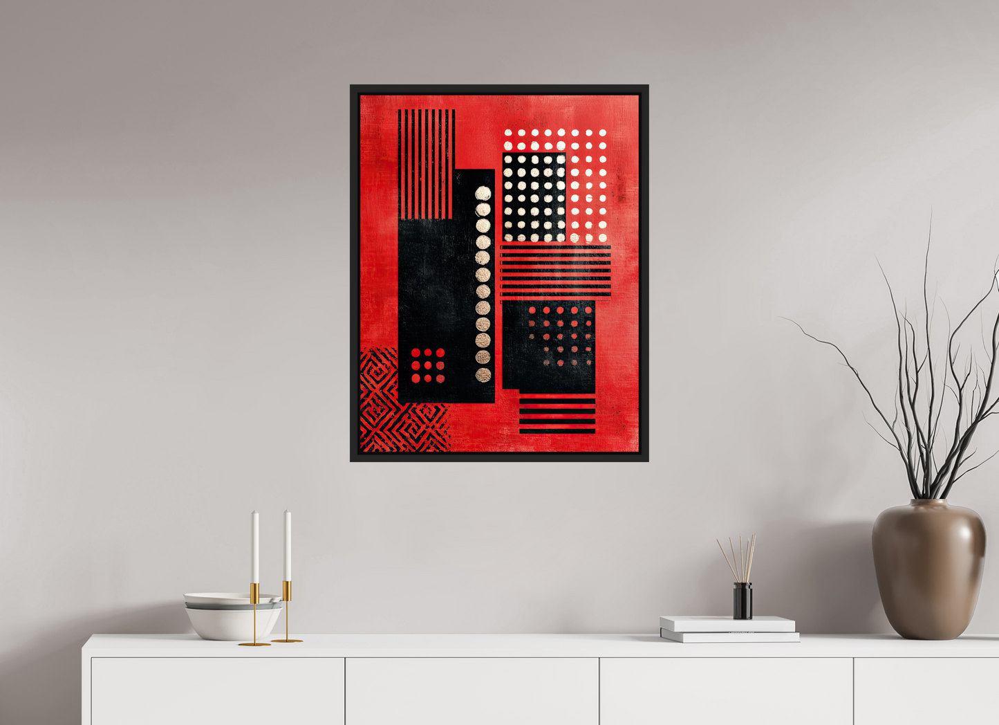 24 x 30.7″, Fine Art Print on Aluminum Dibond with Boarder Abstract Barcode