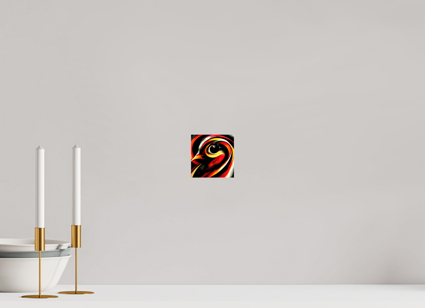 4 x 4″, Fine Art Print On Aluminum Dibond Abstract Bird