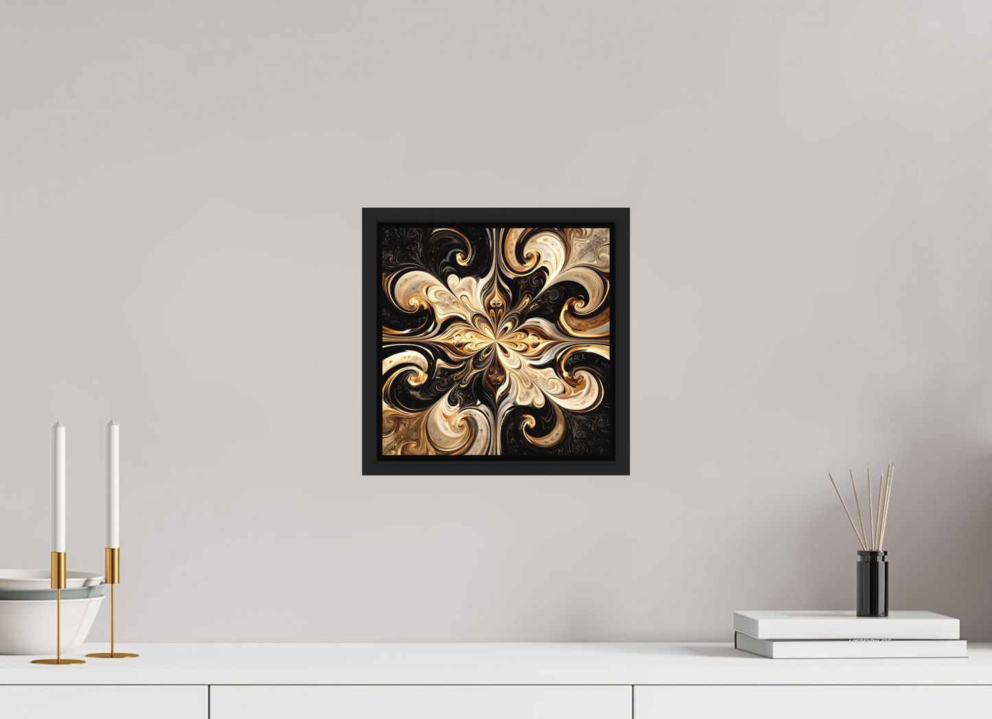 10 x 10″, Photo Print on Aluminum Backing with boarder Coffee & Cream