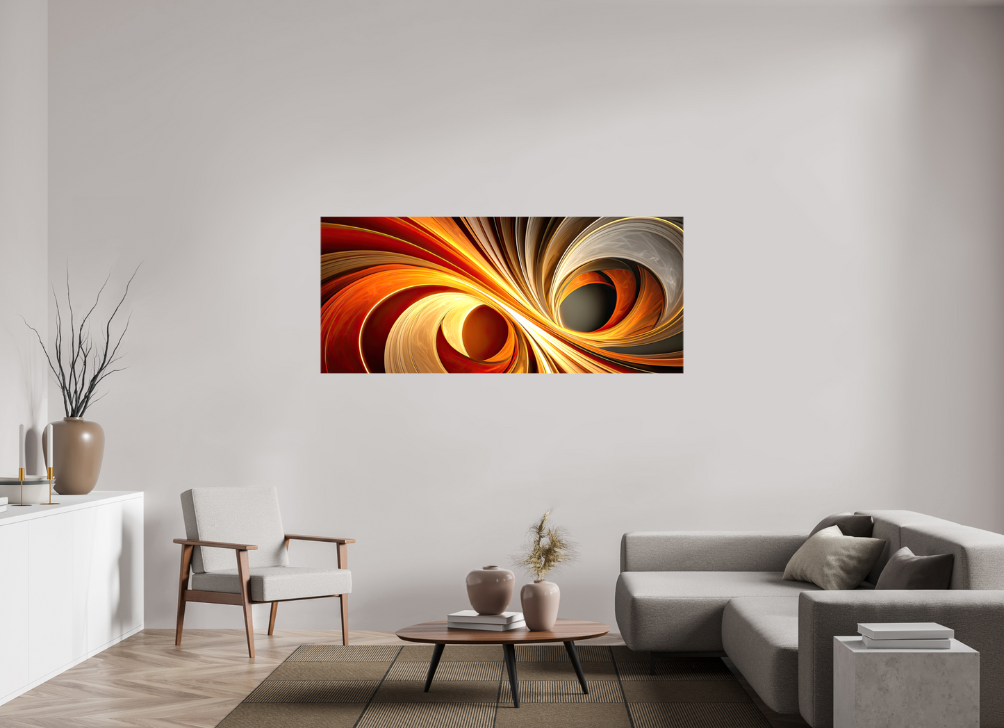 72.1 x 31″, Glossy Canvas Wacky Swirl