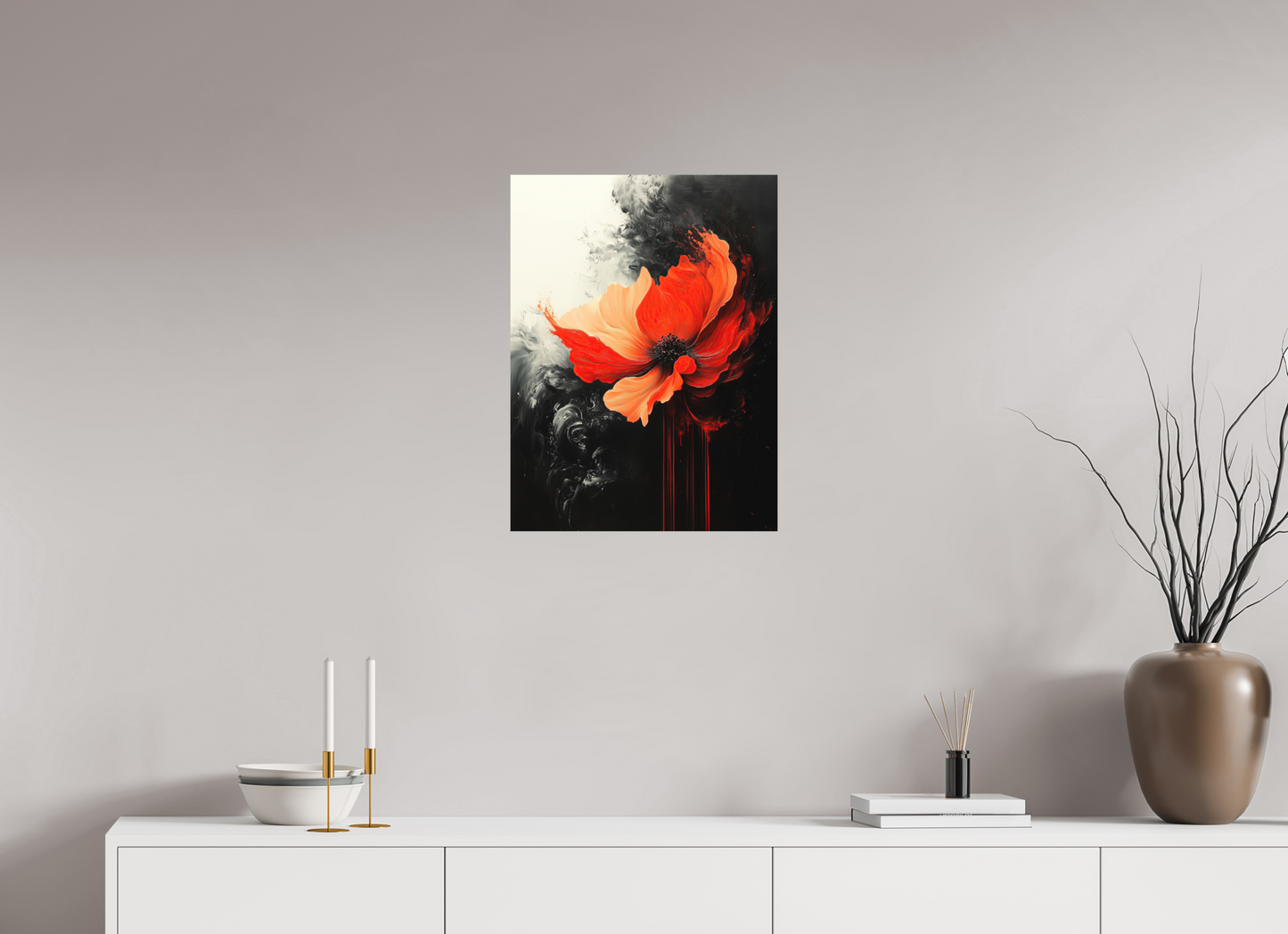 18 x 24″, Photo Print on Aluminum Backing Red Flower