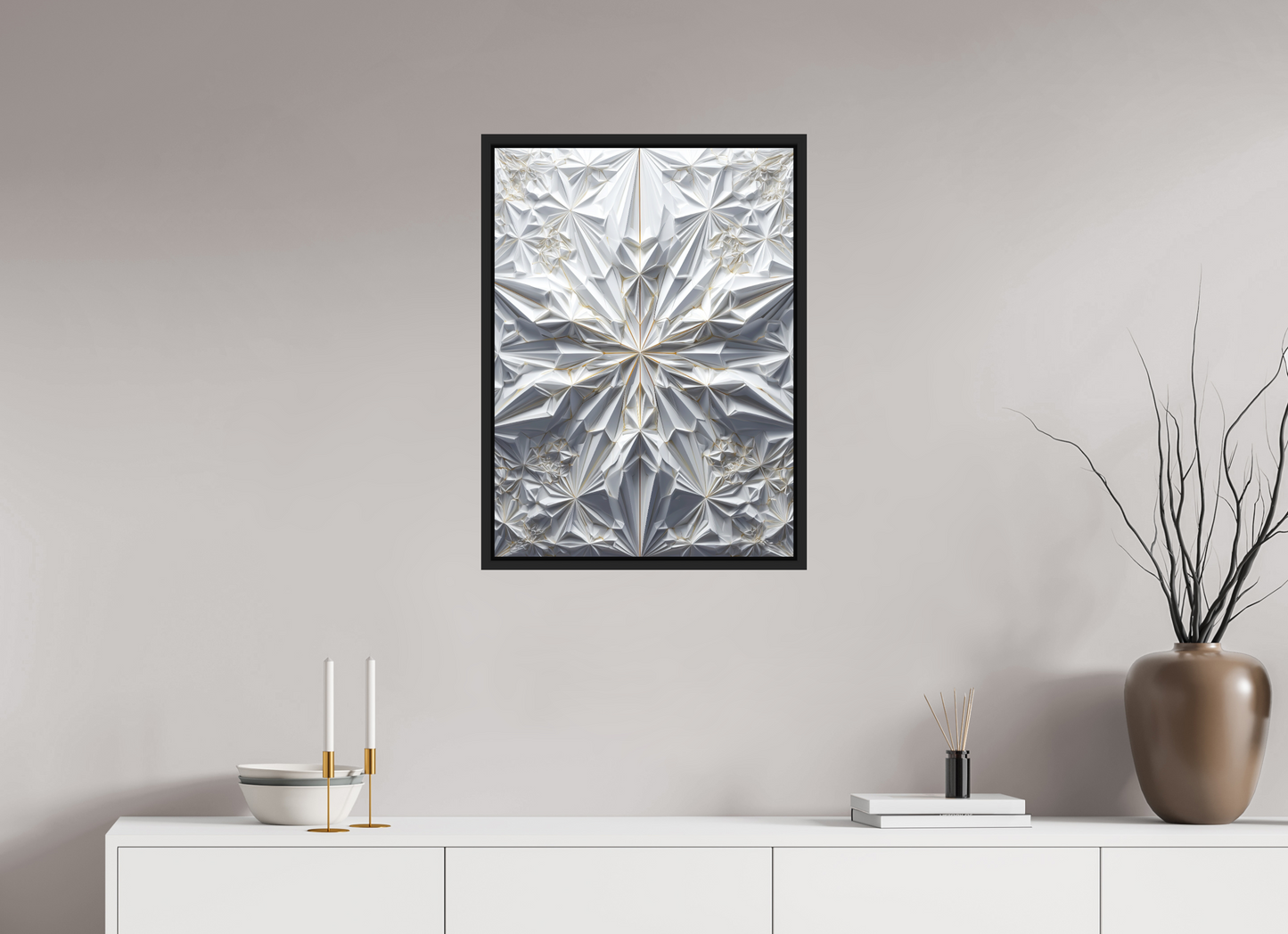 20 x 27.4″, Photo Print on Aluminum Backing with boarder Snowflake