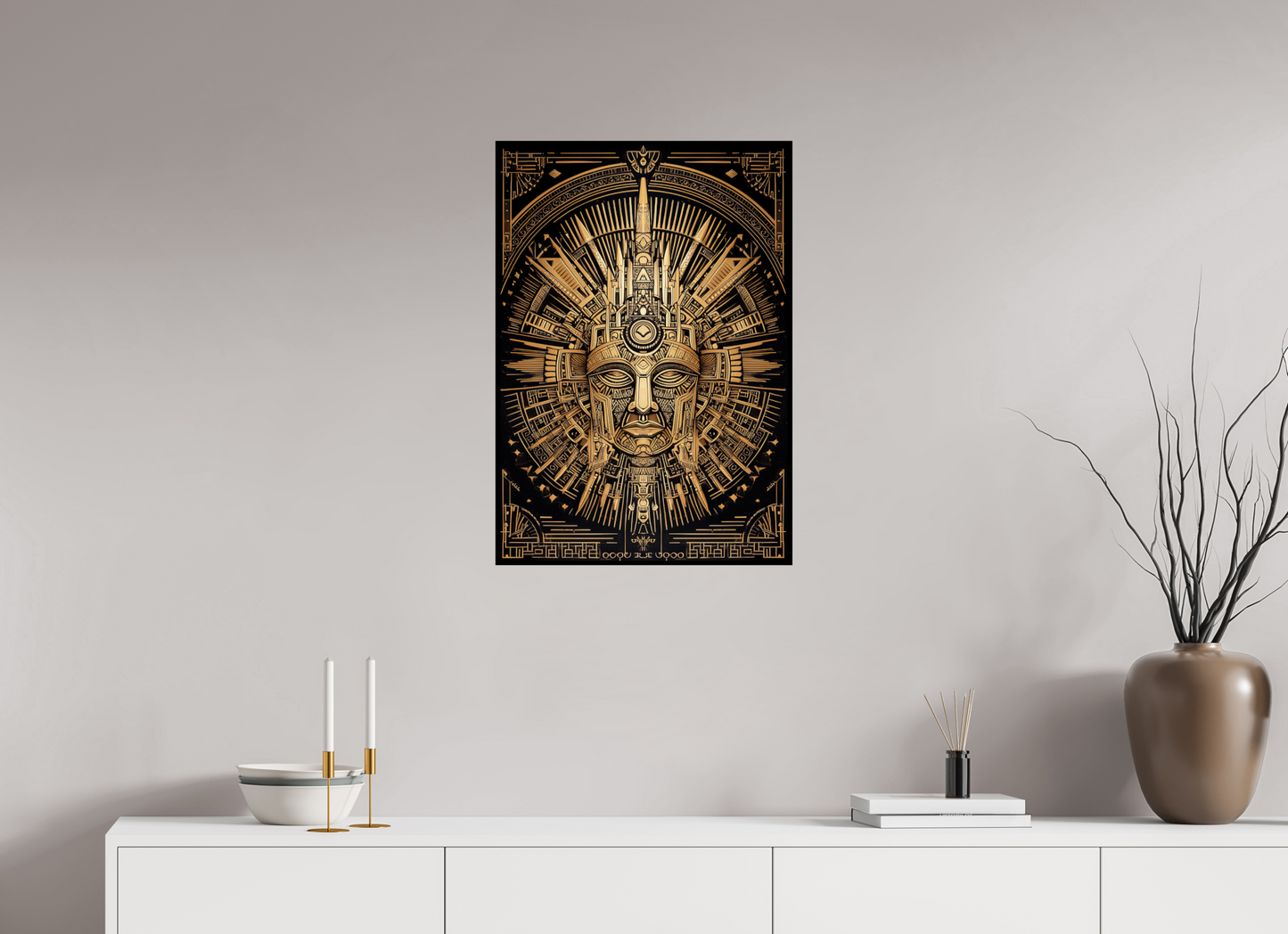 20 x 28.6″, Fine Art Print On Aluminum Dibond Tribal Gold