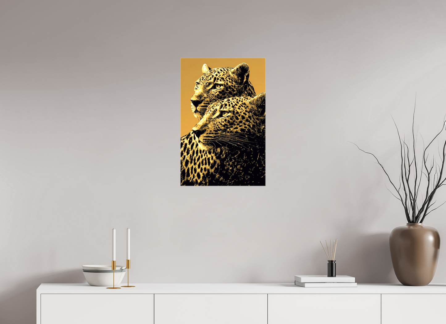 16 x 24.2″, Glossy Canvas Desert Cheetahs