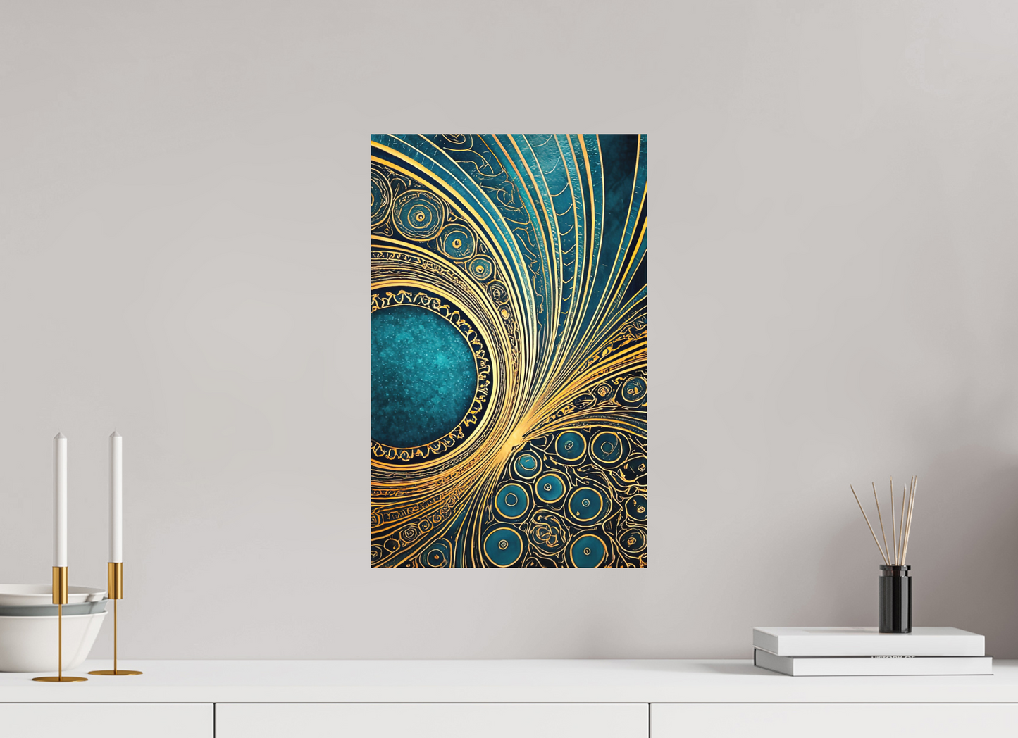 12 x 18.9″, Photo Print on Aluminum Backing Art Deco Teal 2
